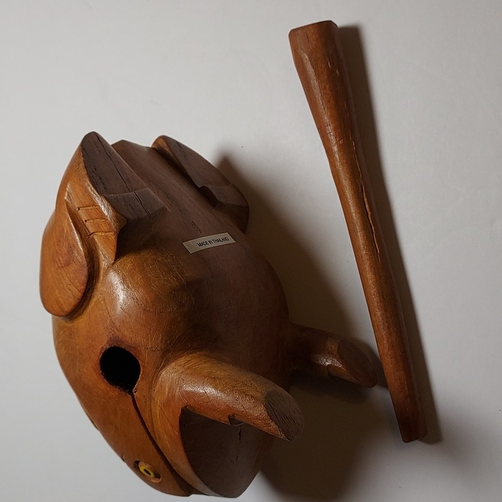 Wooden Frog Rasp Musical Instrument Percussion Hand Crafted - Picture 5 of 13
